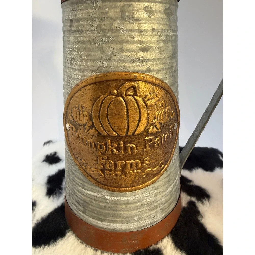 Celebrate the Season Pumpkin Patch Farms Galvanized Metal Decorative Pitcher Jug